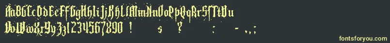 PillboxOpaque-Schriftart – Gelbe Schriften auf schwarzem Hintergrund
