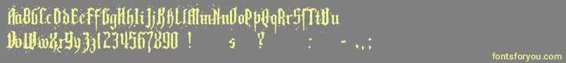 PillboxOpaque-Schriftart – Gelbe Schriften auf grauem Hintergrund