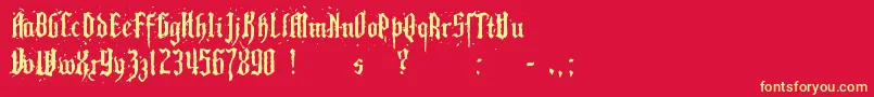 PillboxOpaque Font – Yellow Fonts on Red Background