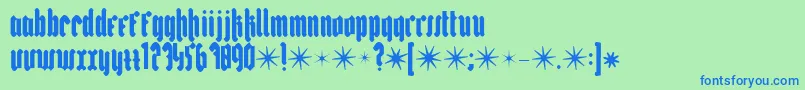 Bakus Font – Blue Fonts on Green Background