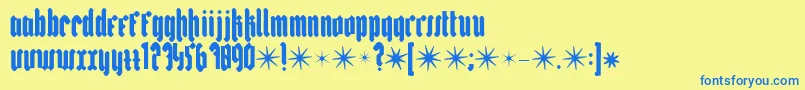 Bakus Font – Blue Fonts on Yellow Background