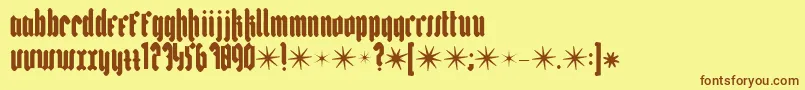 Bakus Font – Brown Fonts on Yellow Background