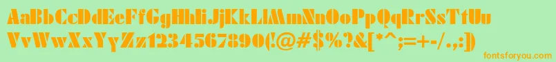 JensenBlackBold Font – Orange Fonts on Green Background