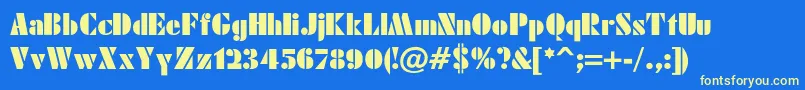 JensenBlackBold Font – Yellow Fonts on Blue Background