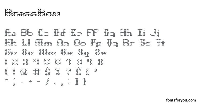 Шрифт Brassknu – алфавит, цифры, специальные символы
