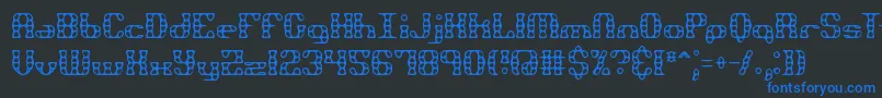 Brassknu Font – Blue Fonts on Black Background