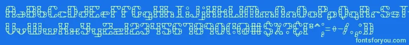 Brassknu Font – Green Fonts on Blue Background