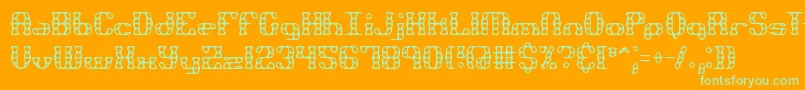 Brassknu Font – Green Fonts on Orange Background