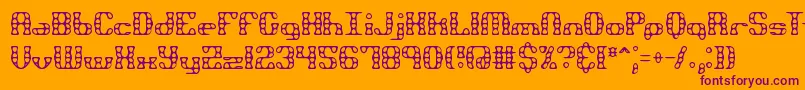 Brassknu Font – Purple Fonts on Orange Background