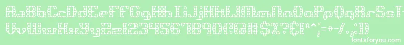 Brassknu Font – White Fonts on Green Background