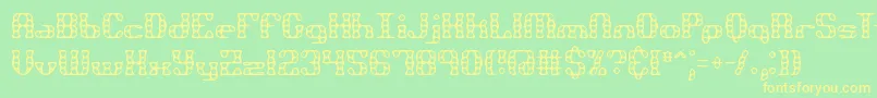 Brassknu-Schriftart – Gelbe Schriften auf grünem Hintergrund