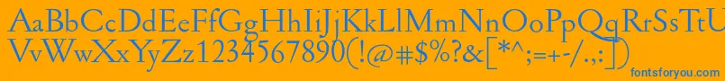 Jannonant Font – Blue Fonts on Orange Background