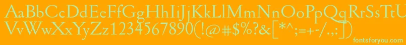 Jannonant Font – Green Fonts on Orange Background