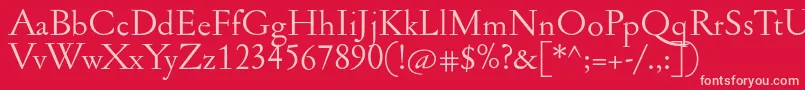 Jannonant Font – Pink Fonts on Red Background