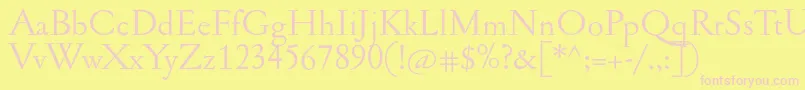 Jannonant Font – Pink Fonts on Yellow Background