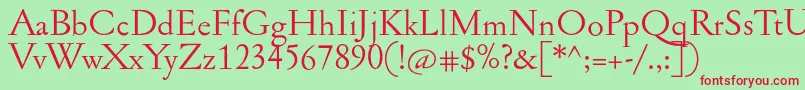 Jannonant Font – Red Fonts on Green Background