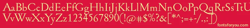 Jannonant Font – Yellow Fonts on Red Background