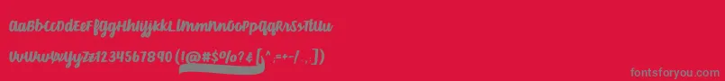 フォントVelvetHeartFont – 赤い背景に灰色の文字