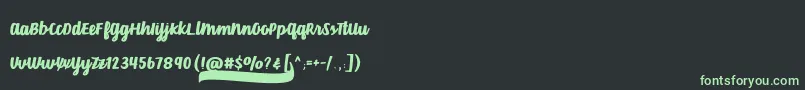 VelvetHeartFont Font – Green Fonts on Black Background