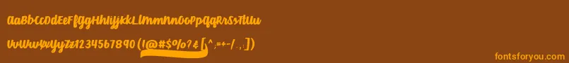 VelvetHeartFont Font – Orange Fonts on Brown Background