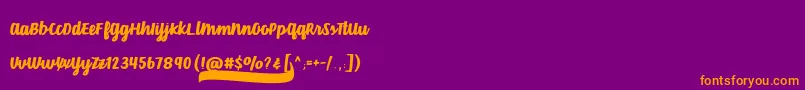 fuente VelvetHeartFont – Fuentes Naranjas Sobre Fondo Morado