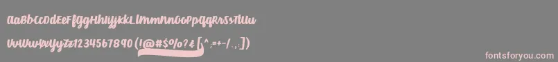 Fonte VelvetHeartFont – fontes rosa em um fundo cinza