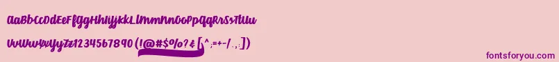 VelvetHeartFont Font – Purple Fonts on Pink Background