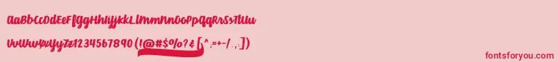 VelvetHeartFont Font – Red Fonts on Pink Background
