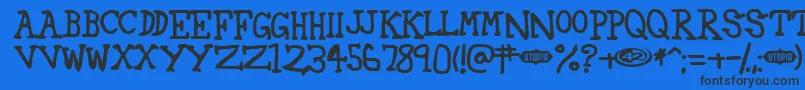 42 ffy Font – Black Fonts on Blue Background