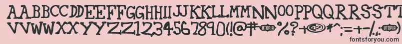 42 ffy-Schriftart – Schwarze Schriften auf rosa Hintergrund