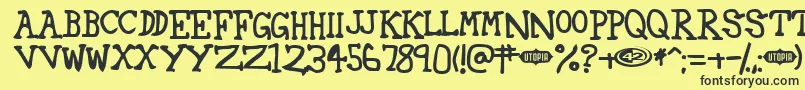 42 ffy Font – Black Fonts on Yellow Background