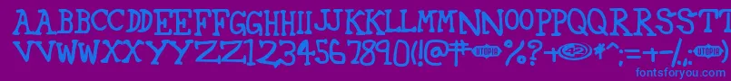 42 ffy-fontti – siniset fontit violetilla taustalla
