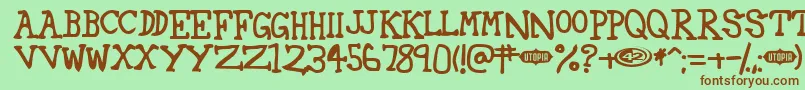 42 ffy Font – Brown Fonts on Green Background