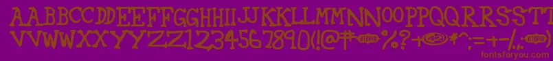 42 ffy-Schriftart – Braune Schriften auf violettem Hintergrund