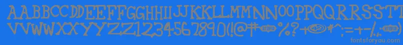 42 ffy-fontti – harmaat kirjasimet sinisellä taustalla