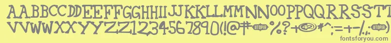 フォント42 ffy – 黄色の背景に灰色の文字