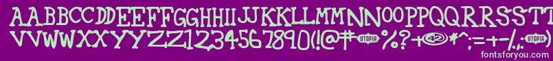 42 ffy Font – Green Fonts on Purple Background
