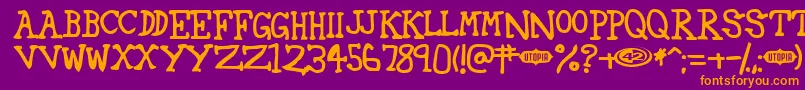 42 ffy Font – Orange Fonts on Purple Background