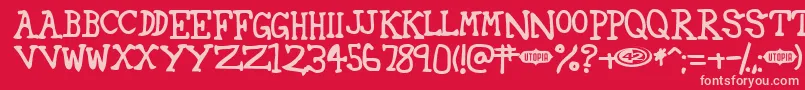 フォント42 ffy – 赤い背景にピンクのフォント