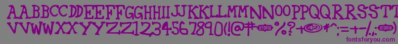 42 ffy Font – Purple Fonts on Gray Background