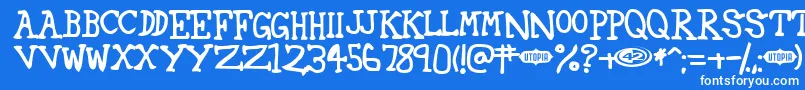 42 ffy Font – White Fonts on Blue Background