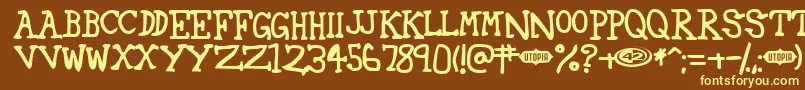 42 ffy Font – Yellow Fonts on Brown Background