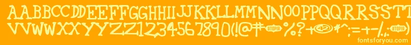 42 ffy Font – Yellow Fonts on Orange Background