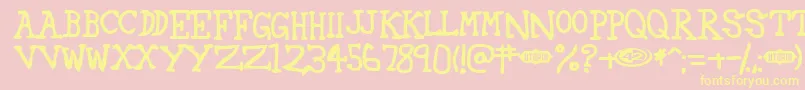 42 ffy-fontti – keltaiset fontit vaaleanpunaisella taustalla