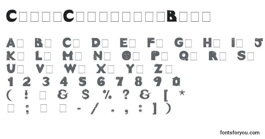 Czcionka CrazyCreaturesBold – alfabet, cyfry, specjalne znaki