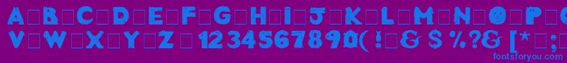 CrazyCreaturesBold Font – Blue Fonts on Purple Background