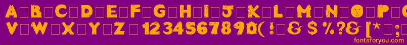 CrazyCreaturesBold Font – Orange Fonts on Purple Background