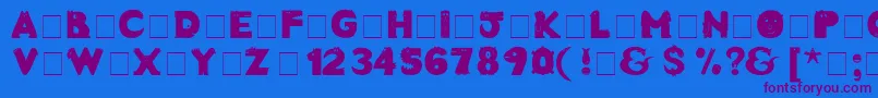 CrazyCreaturesBold Font – Purple Fonts on Blue Background