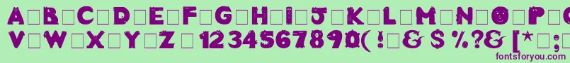 CrazyCreaturesBold Font – Purple Fonts on Green Background