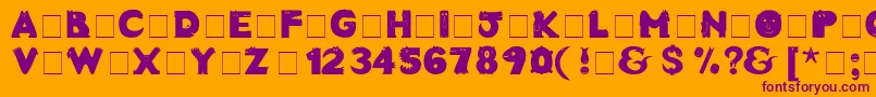 CrazyCreaturesBold Font – Purple Fonts on Orange Background